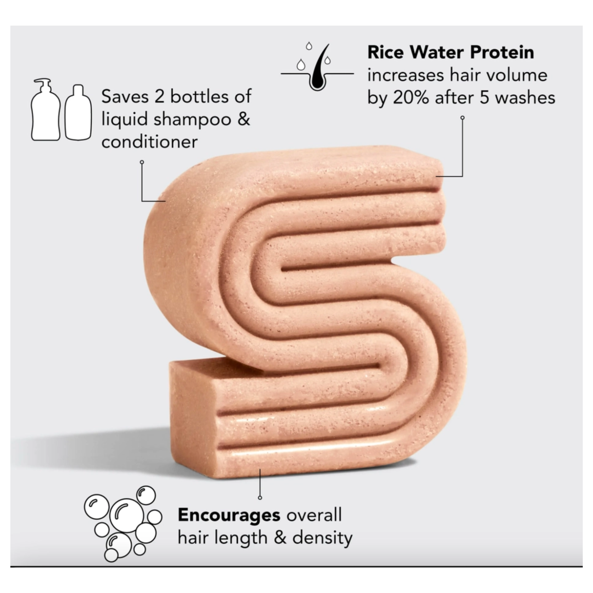 KITSCH Rice Water Protein Shampoo Bar Strengthening Southern Gray LLC